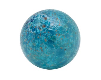 Pond Floats. Teal Blown Glass - Available in 3 inches, 4 inches, 5 inches & 6 inches in diameter.  Made in Seattle. Artist Dehanna Jones.