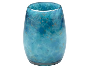 Votive Candle Holder - Hand Blown Art Glass in Teal - "Puget Sound Votive" - Made in Seattle - Artist Dehanna Jones