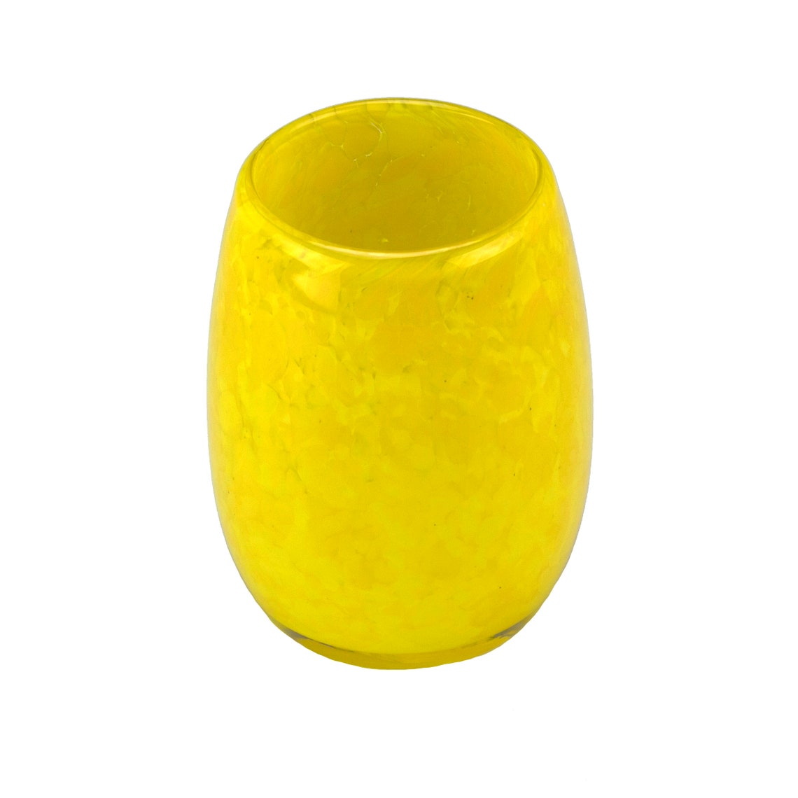 Votive Candle Holder. Hand Blown Glass in Yellow. Etsy