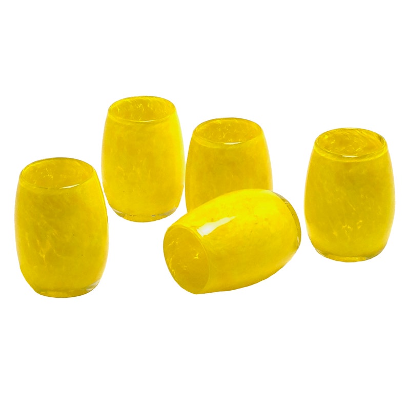 Votive Candle Holder. Hand Blown Glass in Yellow. Etsy