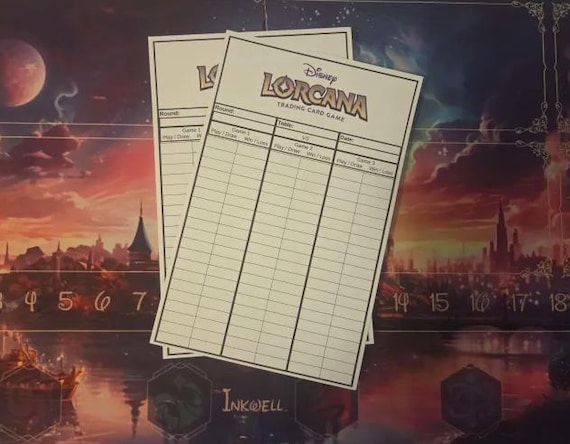 Lorcana Tracker | Printable Lore Notepad | TCG Match Log Sheet for  Competitive Play