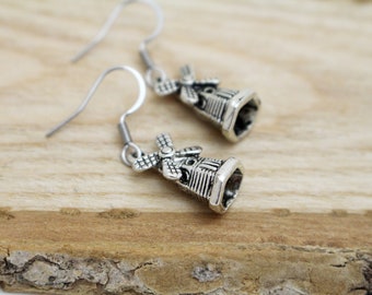 Windmill Charm Earrings - Hypoallergenic Earrings for Sensitive Ears - Surgical Steel Earrings