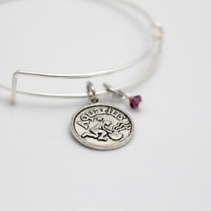 Aquarius Zodiac Bracelet Swarovski® Birthstone Adjustable Bangle Bracelet February Birthday Gift image 5