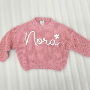 Personalized Baby Sweater, Knit Name Sweater For Baby Boy Baby Girl Newborn, Baby Shower Gifts,  Embroidered Sweater For Infant Toddler