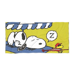 Snoopy Beach Towel - Fun Summer Accessory for Pool Parties, Picnics, Beach Days, Gifts for Kids, Cartoon Lover&#39;s Essential