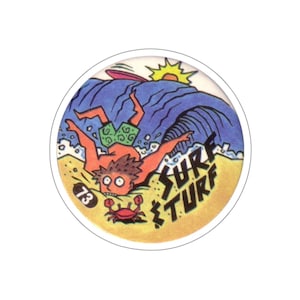 Surf n Turf Beach Die-Cut Stickers, Ocean Vibes Decals, Waterproof Laptop Sticker, Tropical Travel Journal, Coastal Car Decal, Sea Lover