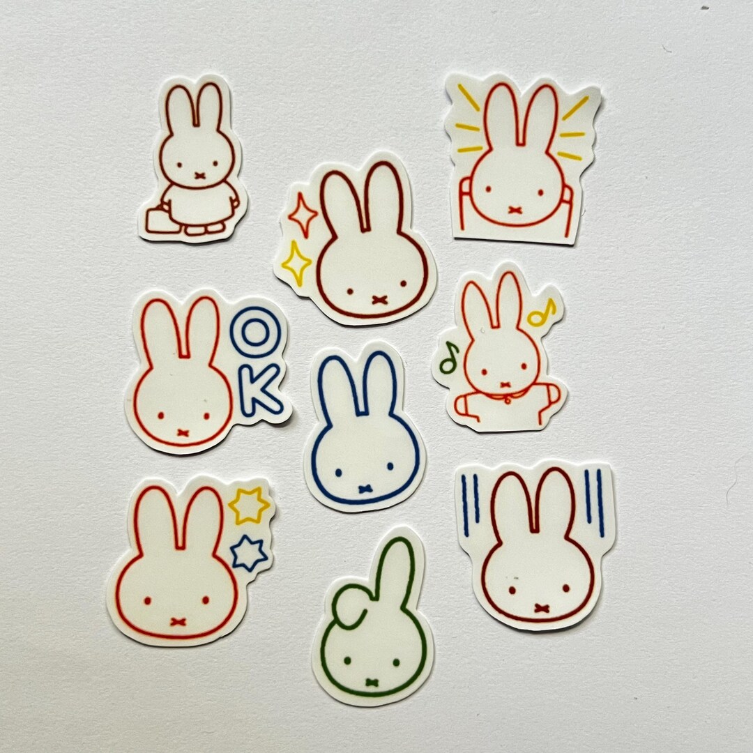 Super Cute Bunny Sticker Set – Waterproof Matte Laminated Kawaii Rabbit ...