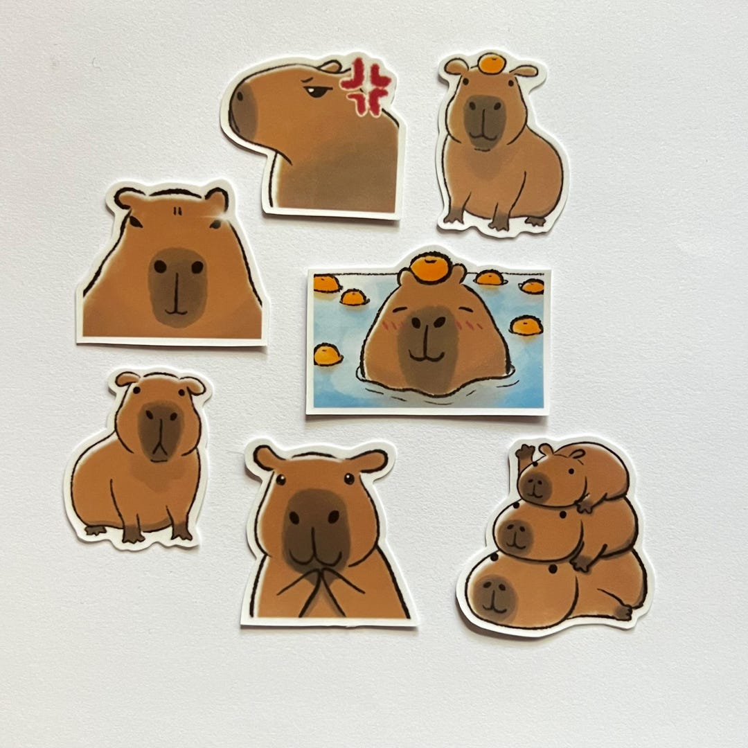 Capybara Sticker Example FREE STICKER PROMO Kawaii Capybara Sticker Pack – Waterproof Vinyl ...