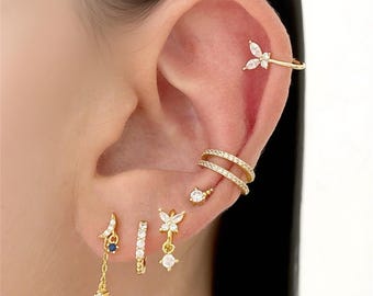 Butterfly Zircon Earrings Set, Dainty Minimalist Jewelry