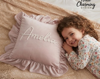 Housse de coussin avec prénom personnalisé, Coussin avec prénom brodé, Cadeau pour nouvelle maison, Cadeau pour couple, Cadeau de pendaison de crémaillère, Décoration d'intérieur