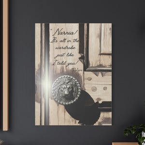 Lienzo con cita del armario de Narnia / Arte de pared de C.S. Lewis