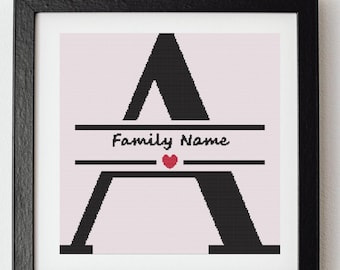Unser Familienname | Kreuzstich Stickmuster