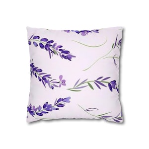 Lavender Floral Pillowcase, Cozy Throw Pillow Cover, Home Decor Accent, Gift for Couch Lovers, Lavender Decor, Decorative Pillow