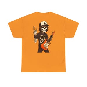 Rockin' Skeleton Unisex Tee, Cool Graphic Tee for Music Lovers, Halloween Shirt, Gift for Musicians, Casual Vibe, Streetwear Style