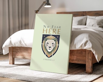 No Fear Here Motivational Canvas | Courage Wall Art | Fearless Inspirational Print | Empowerment Decor | Ready to Hang