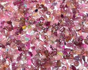 Natural Pink Tourmaline Rough, Tormaline Raw Uncut Gemstone, Jewelry Making (3-6 mm)