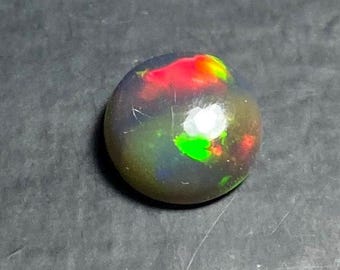 8MM Natural Ethiopian Black Opal Cabochon Welo Fire Opal Round Colorful Opal Loose Gemstone For Jewelry.