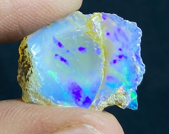 7.50 Carat Ethiopian Opal Rough, AAA Grade Blue Fire Gemstone