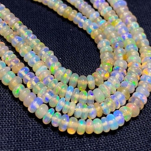 AAA Grade Multi Fire Opal Beads Ethiopian Opal Rondelle Beads Fire Opal Beads Smooth Opal Beads Welo Fire Opal beads For Jewelry 3/5MM