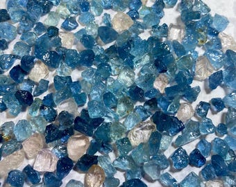 20 Pieces Natural Aquamarine Raw, Genuine Aquamarine 6-10 MM Raw, Blue Aquamarine Rough Gemstone,Aquamarine Crystal For Jewelry Making.