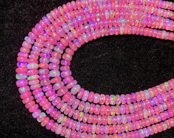 AAA Pink Opal Beads, Ethiopian Rondelle Gemstone Beads (3-5 MM)