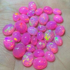 Ethiopian Pink Opal Cabochons: Natural Welo Fire Opal For Jewelry ,5 Pieces Lot. image 3