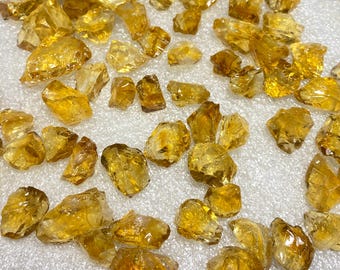 AAA Natural Citrine Rough Gemstone, Raw Crystal Lot (15 Pcs)