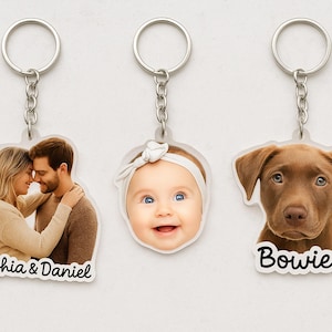 Custom Pet Keychain, Personalized Photo Keychain, Dog Keychain, Holiday Gift for Pet Lovers, Dog Memorial Gift, Custom Keychain Dog