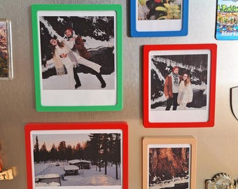 Magnetic Photo Frame for Instax and Polaroid | Custom Unique Holder | 3D Printed Fridge Decor Frame | Hard Plastic Keepsake | Accessories