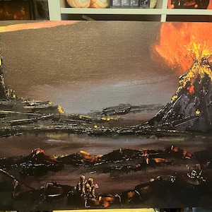 Into Mordor. Tolkien inspired stretch canvas poster print of my original art work.