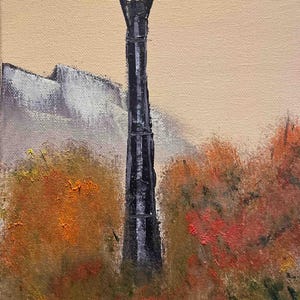 The tower. Tolkien inspired original oil painting on stretched canvas.