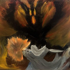 Gandalf vs Balrog. Tolkien inspired varnished canvas original oil painting.