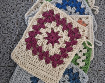 Toallitas decorativas para la ducha, coloridas, de algodón tejidas a mano a ganchillo.