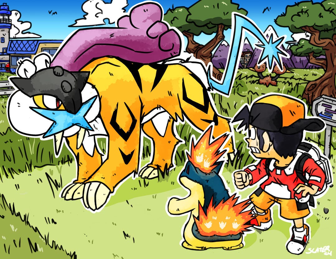 Pwig Pokemon (legendary Encounter Raikou) - 8.5x11