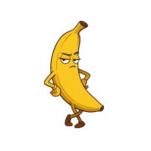Funny Banana Kiss-Cut Stickers, Cute Laptop Decals, Unique Party Favors, Fridge Decor, Gift for Friends
