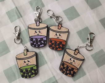 Kawaii Wooden Keychain