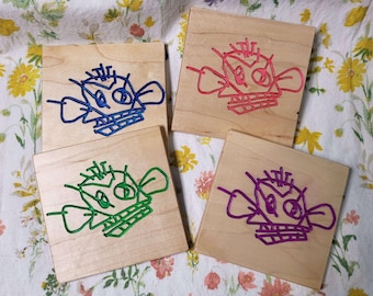 Jinx’s Monkey Graffiti Coasters (Blacklight Reactive)