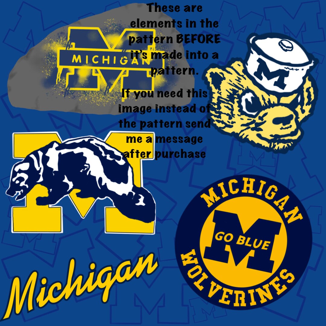 Michigan Seamless, Repeatable Pattern- Wolverines, Blue, Gold - Etsy