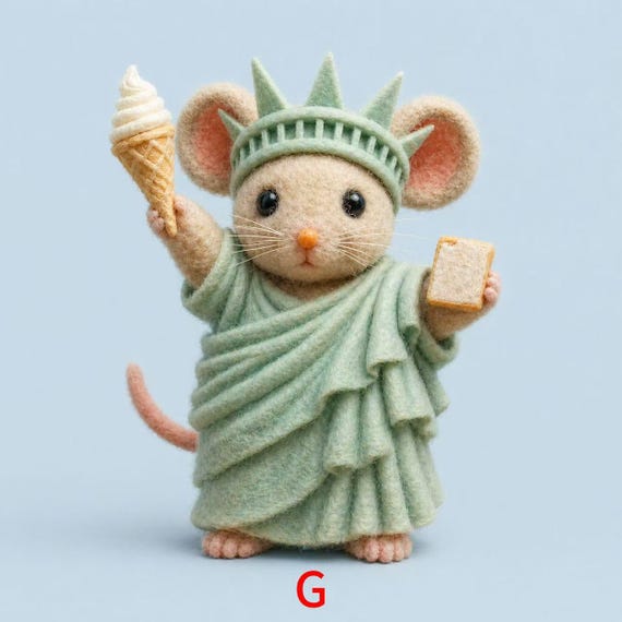Needle Felt Mouse Figurine, Handmade Wool Mouse Sculpture, Mini Animal Desk Shelf Decor