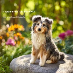 Custom Needle Felt Pet Portrait, Dog or Cat Sculpture From Photo, Pet Memorial Gift