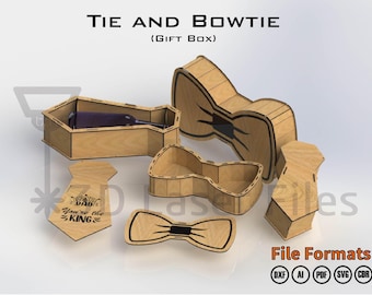 Tie and Bowtie Box - For laser cut - CNC vector files