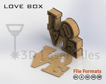 Love Box - For laser cut - CNC vector files