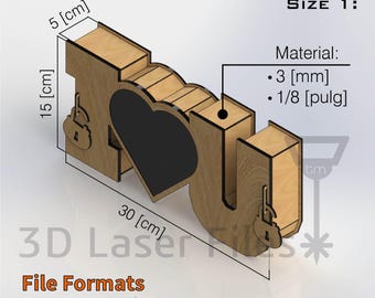 I Love You Box - For laser cut - CNC vector files