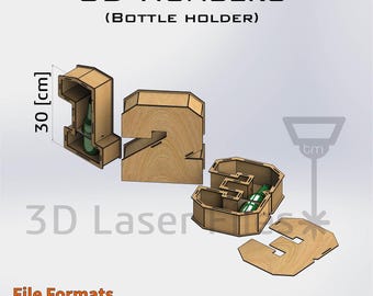3D Numbers 30 [cm] - Bottle Holder - for laser cut - cnc files vector - Digital files