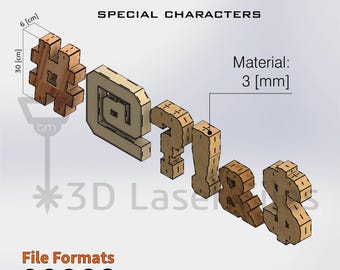 Special Characters - 30 [cm] - file for laser cut - Digital Instant Download