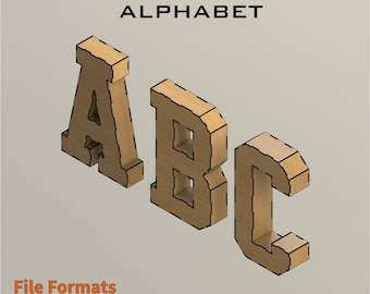 3D Alphabet 30[cm] - for laser cut - cnc files vector - Digital files
