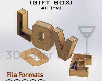 3D Alphabet 40 [cm] - Bottle Holder - for laser cut - cnc files vector - Digital files
