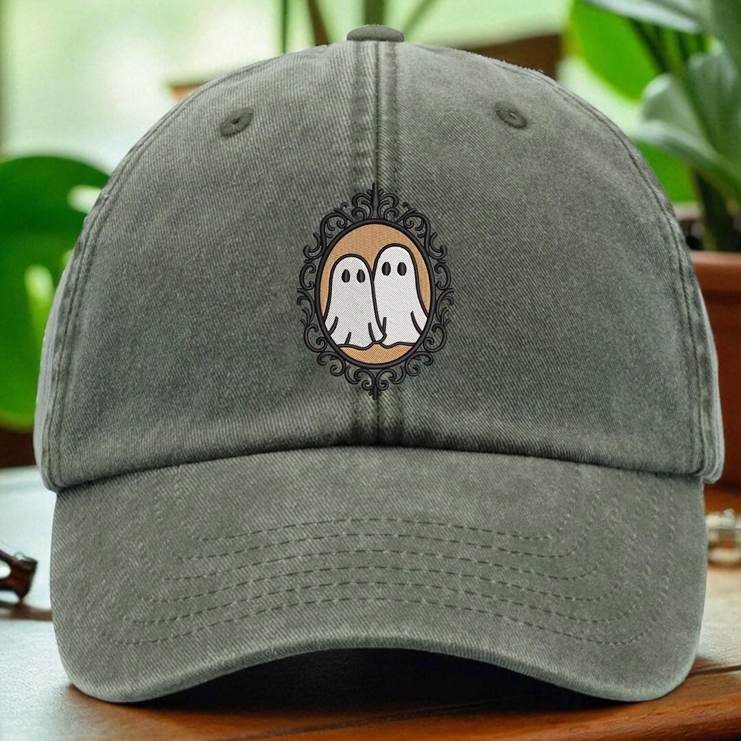 Ghost Couple Hat, Vintage Halloween Cap, Washed Dad Hat, Baseball Cap ...