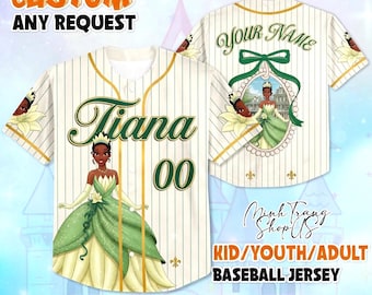 Tiana Baseball Jersey, Princess And The Frog Shirt, Personalized Disney Baseball Jersey, Kid Youth Adult Outfit