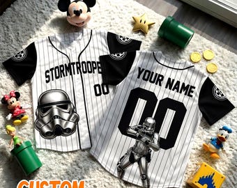 Stormtrooper Baseball Jersey, Star Wars Custom Shirt, Personalized Galaxy Jersey, Kid Youth Adult Baseball Jersey, Disney Family Outfit